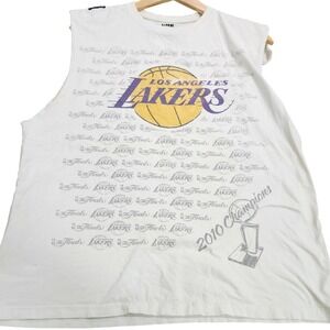 UNK NBA Los Angeles Lakers 2010 Champions Muscle Tee White Mens Large